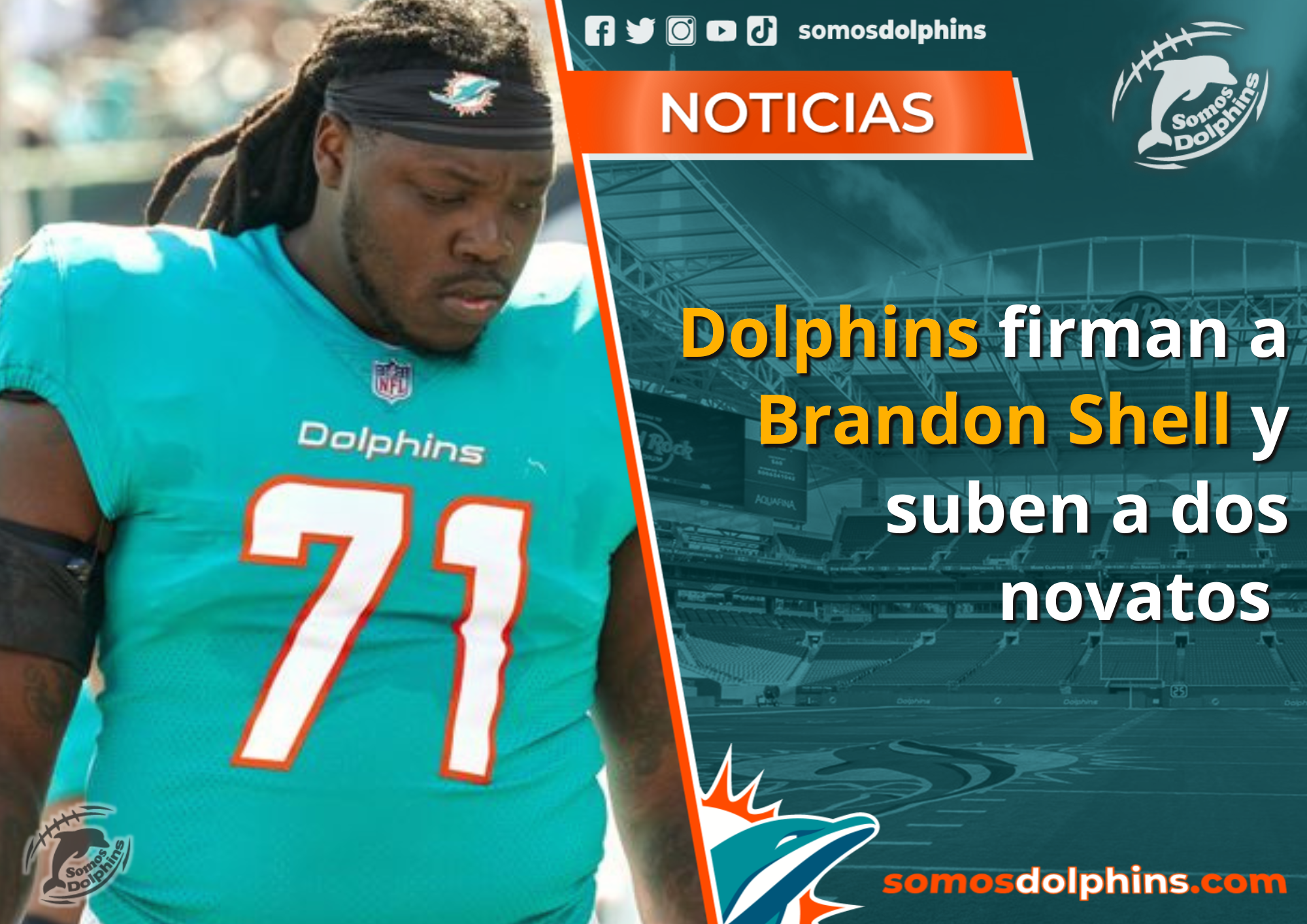 Dolphins sign Brandon Shell, elevate Verone McKinley, Ben Stille