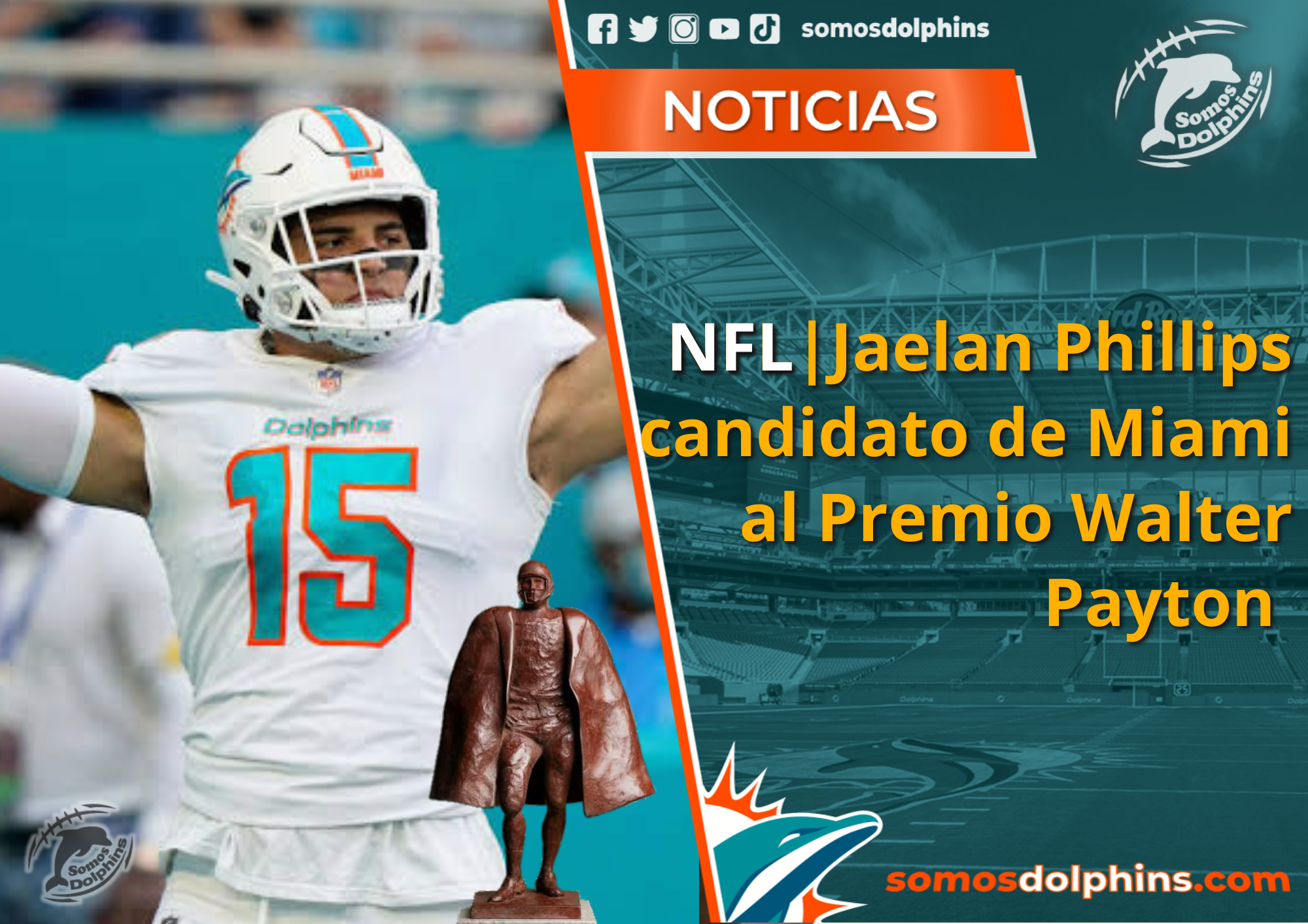 Jaelan Phillips named Dolphins 2022 Walter Payton Man of the Year