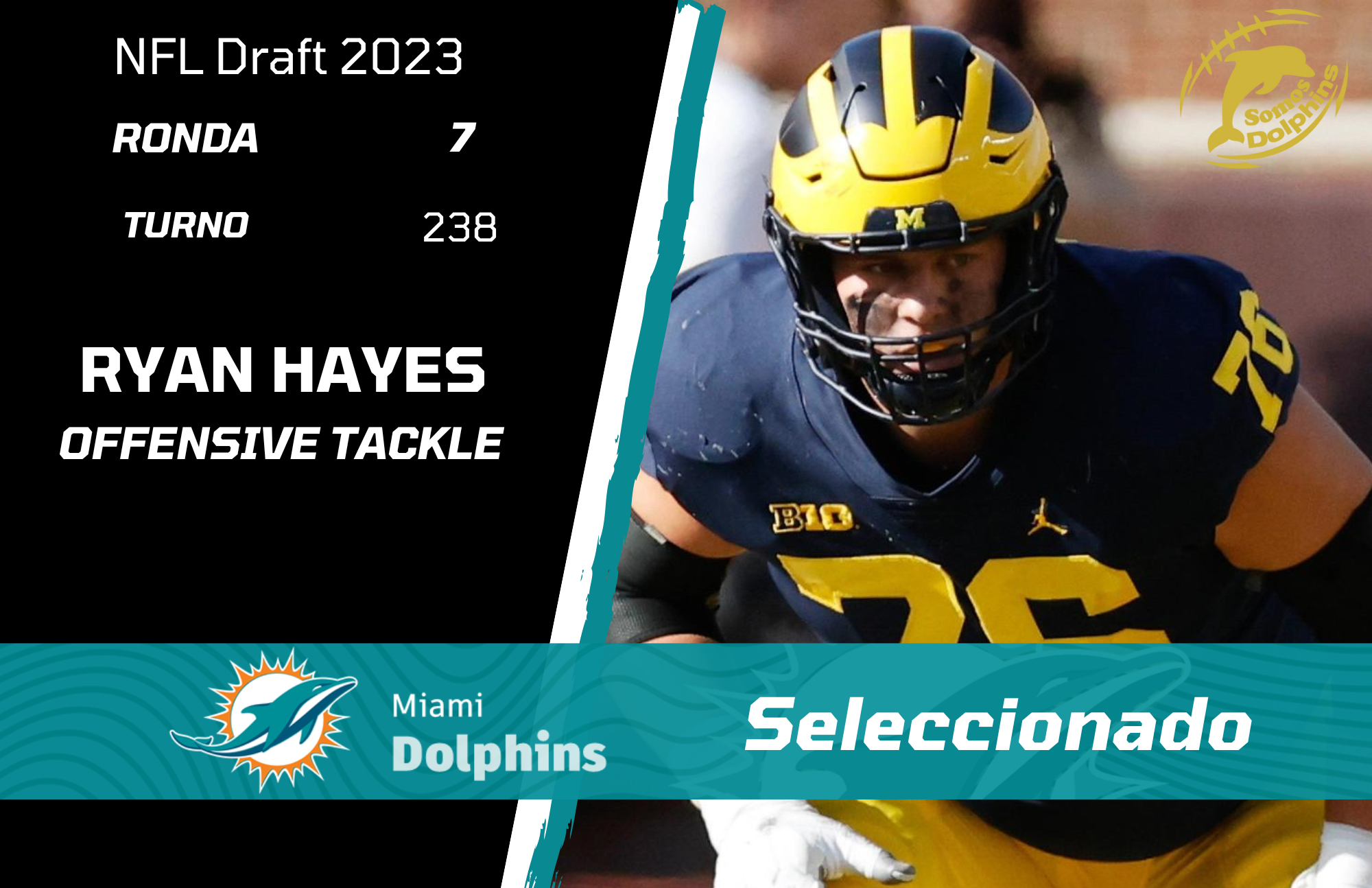 Miami Dolphins Select Ryan Hayes, OL, Michigan