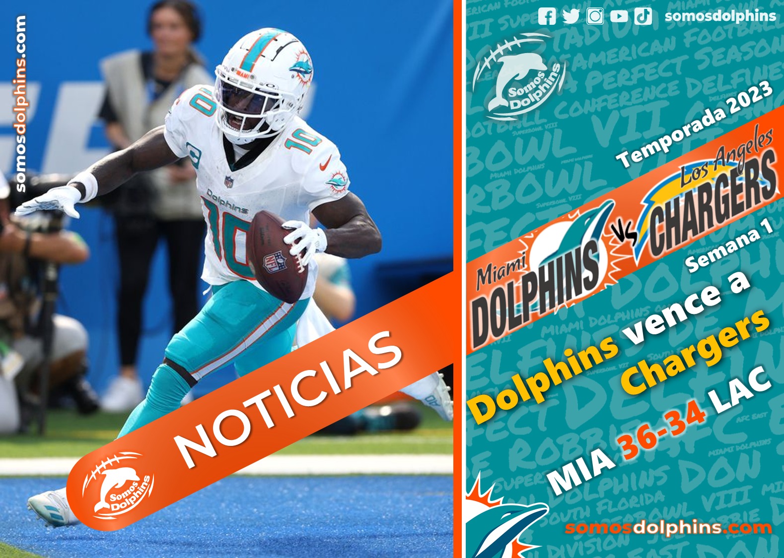 Dónde puedes ver el partido de Dolphins vs Chargers?. - Somos Dolphins