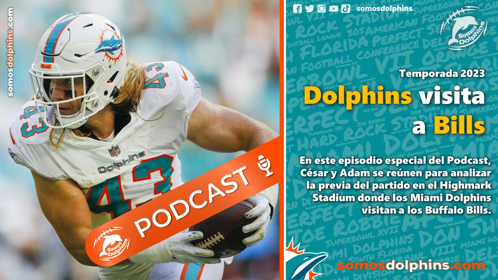 Pódcast  Previa semana 4 (2023) Miami en Buffalo. - Somos Dolphins